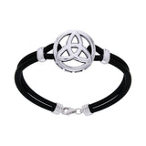 Celtic Trinity Knot Leather Cord Bracelet TBL193