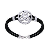 Celtic Trinity Knot Leather Cord Bracelet TBL193 - Jewelry