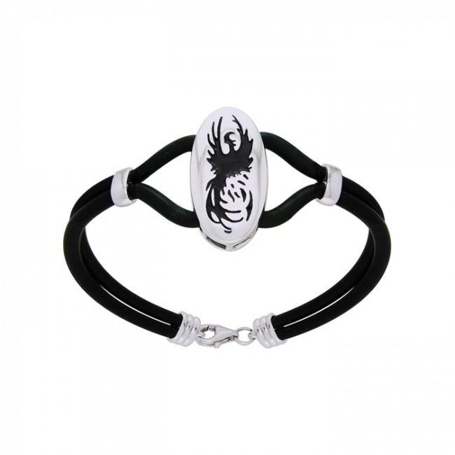 Rising Phoenix Leather Cord Bracelet TBL201 - Jewelry