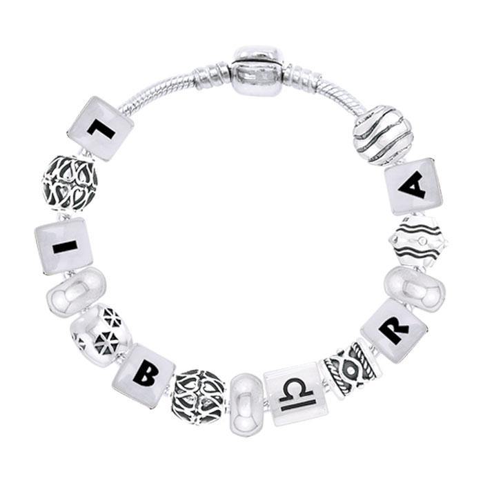 Libra Zodiac Bracelet - Moonstone, Sunstone, Bloodstone & Rose Quartz 8 mm  Round Libra Crystal Beads (Libra Birthstone Bracelet, Libra Gift)