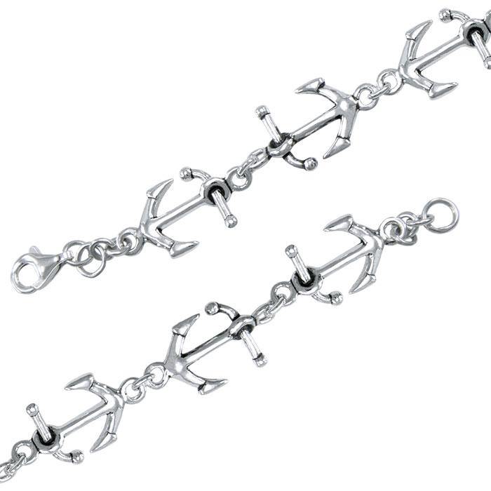 Anchor Sterling Silver Link Bracelet TBL343 - Jewelry