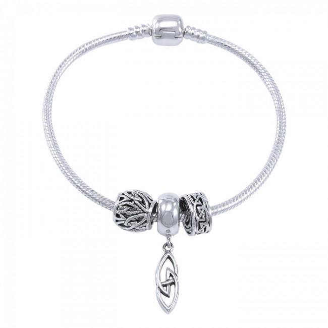 Celtic Knots Sterling Silver Bead Bracelet TBL353 - Jewelry