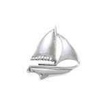 Sailboat Sterling Silver Brooch TBR366 - Jewelry