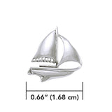 Sailboat Sterling Silver Brooch TBR366 - Jewelry