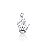 AA Recovery Hand Sterling Silver Charm TCM019