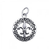 Celtic Fleur De Lis Silver Charm TCM030 - Jewelry