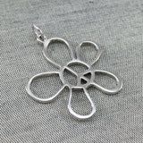 Flower Peace Silver Charm TCM398 - Jewelry