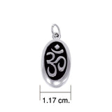Oval Om Silver Charm TCM516 - Jewelry