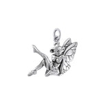Enchanted Sitting Fairy Silver Charm TCM656 - Jewelry