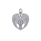 Feel the Tranquil in Angels Wings Sterling Silver Charm with Celtic Cross TCM674 - Jewelry