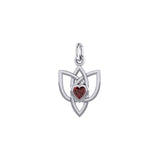 Celtic Knotwork Silver Charm with Heart Gemstone TCM698 - Jewelry