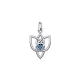 Celtic Knotwork Silver Charm with Heart Gemstone TCM698 - Jewelry
