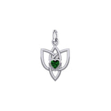 Celtic Knotwork Silver Charm with Heart Gemstone TCM698 - Jewelry