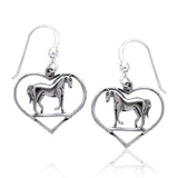 Horse Heart Silver Earrings TE021 - Jewelry