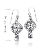 Celtic Knotwork Cross Silver Earrings TE1019 - Jewelry