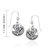 Scottish Thistle Silver Dangle Earrings TE1036 - Jewelry