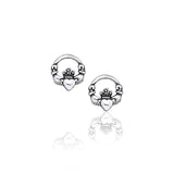 Irish Claddagh Silver Post Earrings TE1072 - Jewelry
