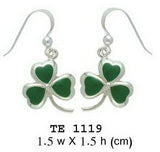 A young spring of luck and happiness ~ Sterling Silver Jewelry Celtic Shamrock Hook Earrings TE1119 - Jewelry