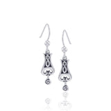 Celtic Knotwork Spiral Silver Earrings TE1132 - Jewelry