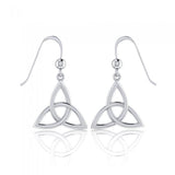 Endless Connection in Celtic Triquetra ~ Sterling Silver Jewelry Dangling Earrings TE128