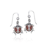 Inlaid Ladybug Silver Earrings TE2060 - Jewelry