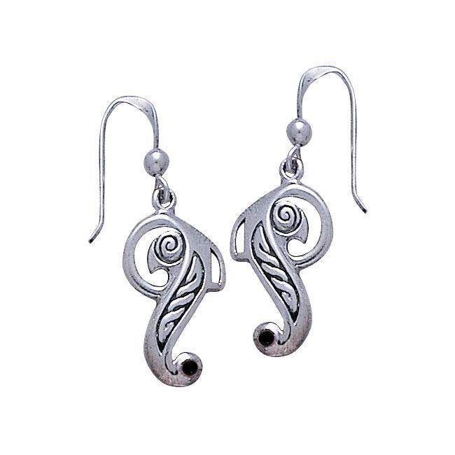 Celtic Knotwork Bird Silver Earrings TE2065 - Jewelry