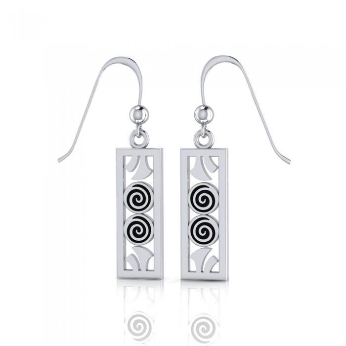 Celtic Double Spiral Silver Earrings TE2068 - Jewelry