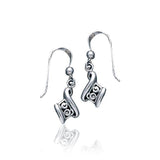 Celtic Single Spiral Silver Earrings TE2093 - Jewelry