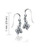 Celtic Single Spiral Silver Earrings TE2093 - Jewelry