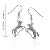 Running Wolf Silver Earrings TE226 - Jewelry