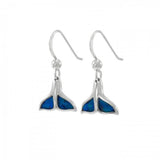 Inlaid Whale Tail Silver Earrings TE2501 - Jewelry