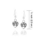 Celtic Knotwork Silver Heart Earrings TE2598 - Jewelry