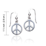 Peace Sign Silver Dangle Earrings TE2628 - Jewelry