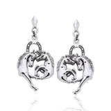 Horses Horseshoe Silver Earrings TE2707