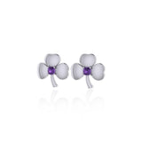 Celtic Shamrock Silver Post Earrings TE2791 - Jewelry