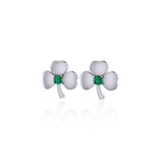 Celtic Shamrock Silver Post Earrings TE2791 - Jewelry