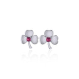 Celtic Shamrock Silver Post Earrings TE2791 - Jewelry