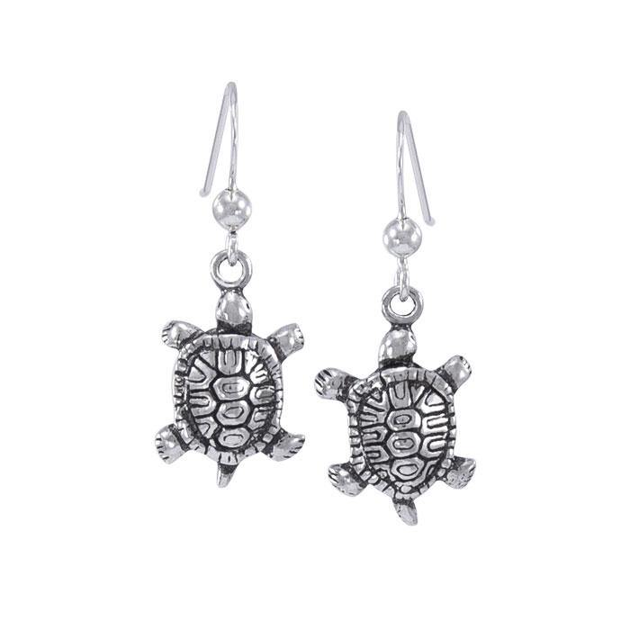 Diamondback Turtle Silver Earrings TE2798 - Jewelry