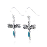 Silver Dragonfly and Gem Earrings TE2810