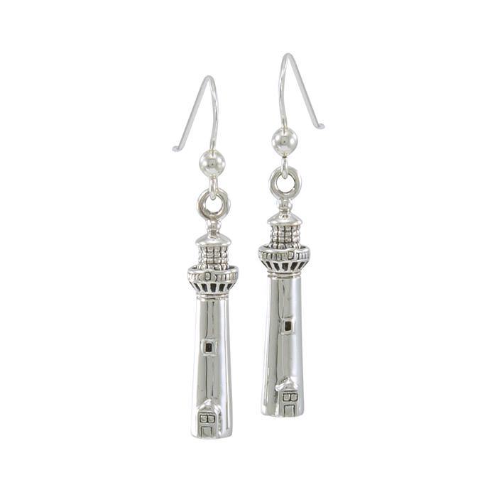 Cape May Lighthouse Silver Silver Earrings TE2828 - Jewelry