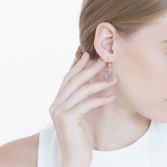 Reiki Spiral Silver Earrings TE2902 - Jewelry