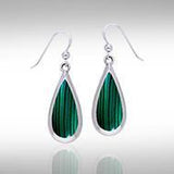 Pear Cabochon Gemstone Silver Earrings TE2942 - Jewelry