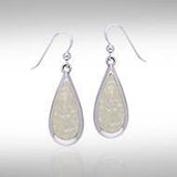 Pear Cabochon Gemstone Silver Earrings TE2942 - Jewelry