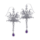 Amy Brown Blue Faery Sterling Silver Earrings with Dangling Gemstone TE2965