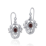 Celtic Knotwork Tulip Sterling Silver with Gem Earrings TE595