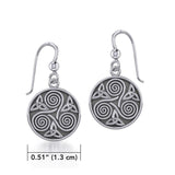 Celtic Spiral Triskele and Trinity Knot Silver Earrings TE651 - Jewelry