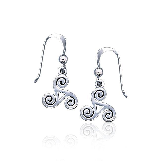 Celtic Silver Spiral Earrings TE693 - Jewelry