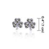 Celtic Shamrock Silver Post Earrings TE880 - Jewelry