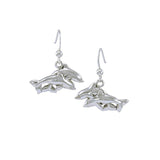Twin Dolphin Sterling Silver Earrings TE952