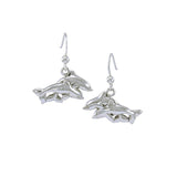 Twin Dolphin Silver Silver Earrings TE952 - Jewelry